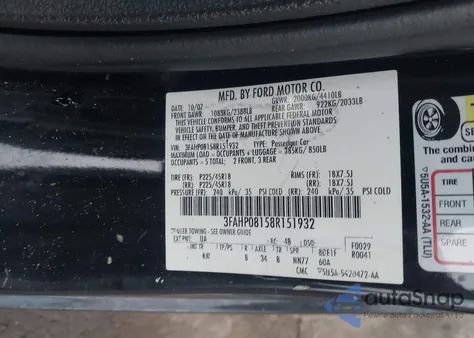 2008 Ford Fusion Sel from USA, damaged, VIN 3FAHP08158R151932